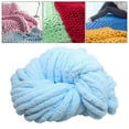 thumbnail image 1 of Hilo grueso de chenilla, hilo súper voluminoso, hilo grueso lavable, fibras acrílicas para cama, brazo de ganchillo, cojín para sofá tejido Azul claro Macarena Hilo de chenilla grueso, 1 of 8