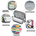 thumbnail image 4 of 8.3"x5.9" Large-Capacity Multi-Pocket Vertical Pencil Case Colorful Squares, 4 of 7