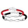 thumbnail image 5 of 925 Sterling Silver Black Red Mobius Braided Rope Bracelet Valentine''s Day Black, 5 of 9