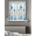 thumbnail image 5 of Blue Starfish Coastal Curtains 54 Inch Length,Sheer Curtains for Bedroom Living Room Window Summer Beach Sea Ocean Coral Jellyfish Voile Drapes Kitchen Curtains Small Half Window 42"x54" 2 Panels, 5 of 7