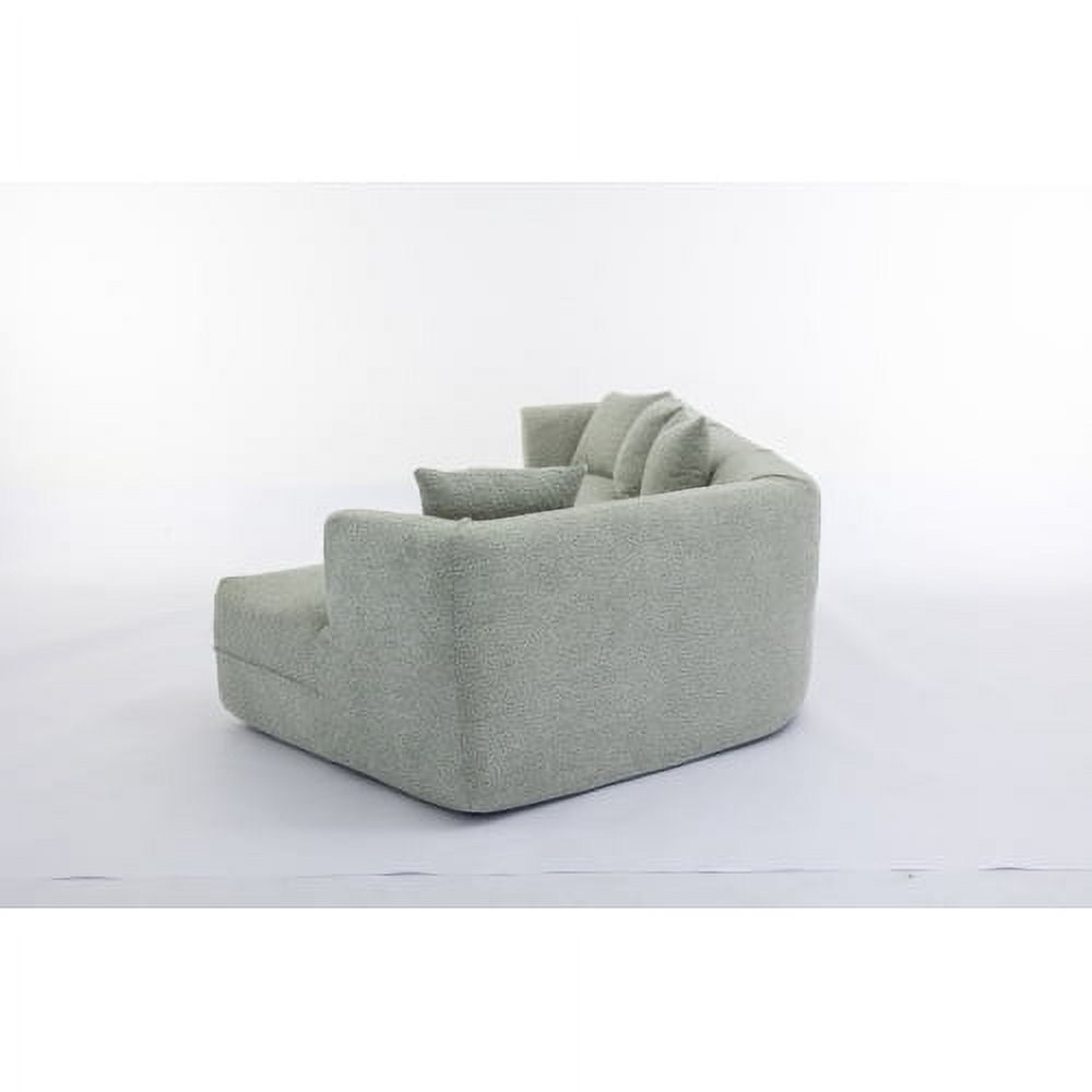 BSHTI Modern Minimalist Style Adult Sofa,Salon Upholstered Sleeper Sofa,2 PC Free Combination,Round Fiber Fabric,Anti-Wrinkle Fabric,Green
