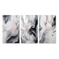 thumbnail image 2 of Designart "Ripples of Stone White and Grey I" Abstract Marble Wall Art Set Of 3 - White Marble Gallery Wall Set For Home Decor, 2 of 7