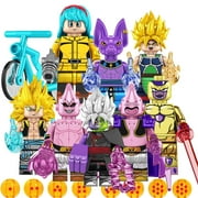8 Pcs Dragon Ball Z Action Figures Building Blocks Toys, Anime DBZ Goku Minifigures for Kids Gifts