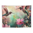 thumbnail image 5 of Orinice Hummingbird Flowers Butterflies Tapestry Wall Hanging Unique Style Home Wall Decor Art for Living Room Bedroom Dorm 40x30inch, 5 of 6