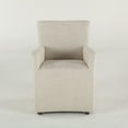 thumbnail image 3 of World Interiors Lily 19.5" Linen Fabric Wheeled Armchair in Off White, 3 of 3