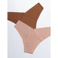 thumbnail image 4 of Buankoxy Bikini Underwear Women V Cut Cheeky Seamless Panties Hipster Wave Edge Low Rise Soft Stretch Briefs 5 Pack,Size 6, 4 of 5