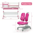 thumbnail image 2 of Gymax Réglable Enfants Bureau d'Étude Chaise de Table de Bureau Ensemble W / Étagère Rose, 2 of 10