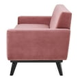 thumbnail image 4 of Loveseat Sofa, Pink, Velvet, Modern Contemporary, Mid Century Living Hotel Lounge Cafe Lobby, 4 of 8