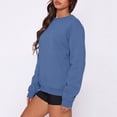 thumbnail image 4 of Lumtrix Womens Oversized Sweatshirt Casual Long Sleeve Crewneck Drop Shoulder Pullover Retro Work Holiday 2026 Fall Winter Tops Blue S, 4 of 6