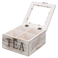 thumbnail image 7 of MyGift 7-inch Rustic style Whitewashed Wood Tea Bag Storage Box, 7 of 7