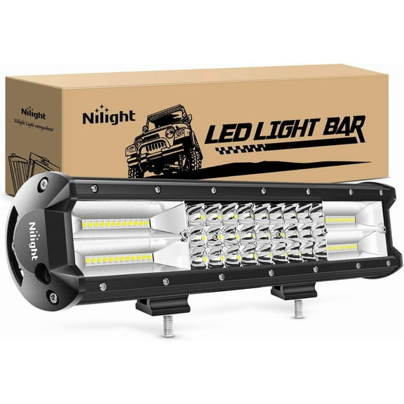 Nilight - 15Inch Triple Row Lights 216W 21600LM Flood Spot Combo Beam LED Light Bar Driving Boat Super Bright Led Off Road Trucks