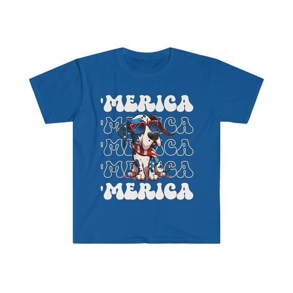 Great Dane 'Merica Patriotic T-Shirt Cute Great Dane 4th of July Top