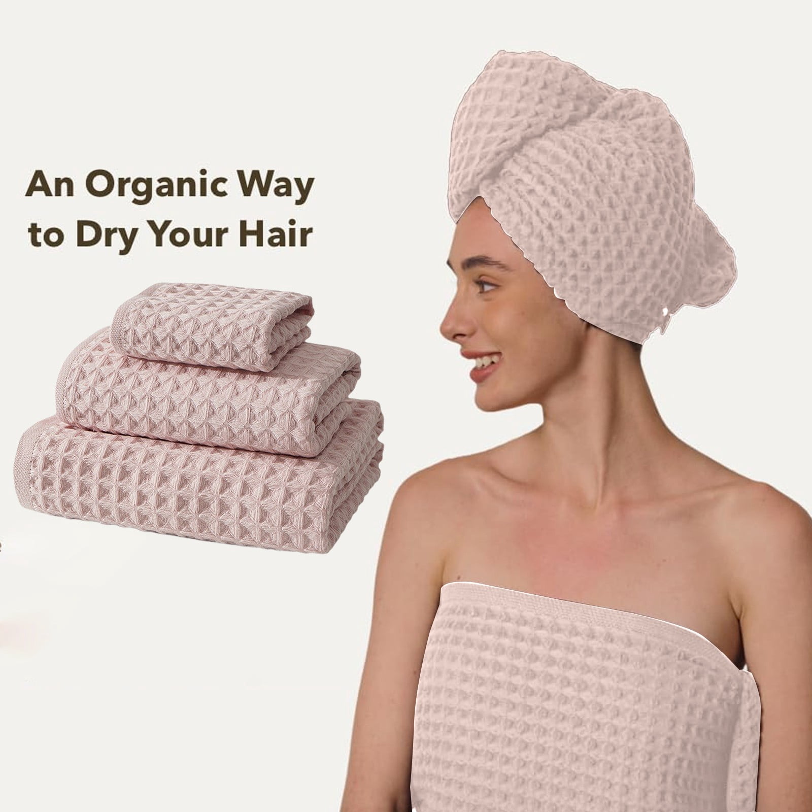 Ngheia Cotton Waffle Bath Towel Three-Piece Set Light Gray A, Summer Savings 2025! Towel Set Hand Towels for Bathroom Cotton Set Towel Skin Friendly Towel Squares Towel Cotton 3 Piece Set