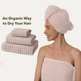 thumbnail image 6 of Bath Towel Polyester Bath Towel Cotton Waffle Bath Towel 3-Piece Set,Rice White A, 6 of 9