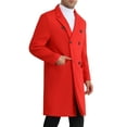 thumbnail image 4 of Overcoat for Men's Double Breasted Notched Collar Warm Winter Business Long Trench Coat with Pockets M Red, 4 of 6