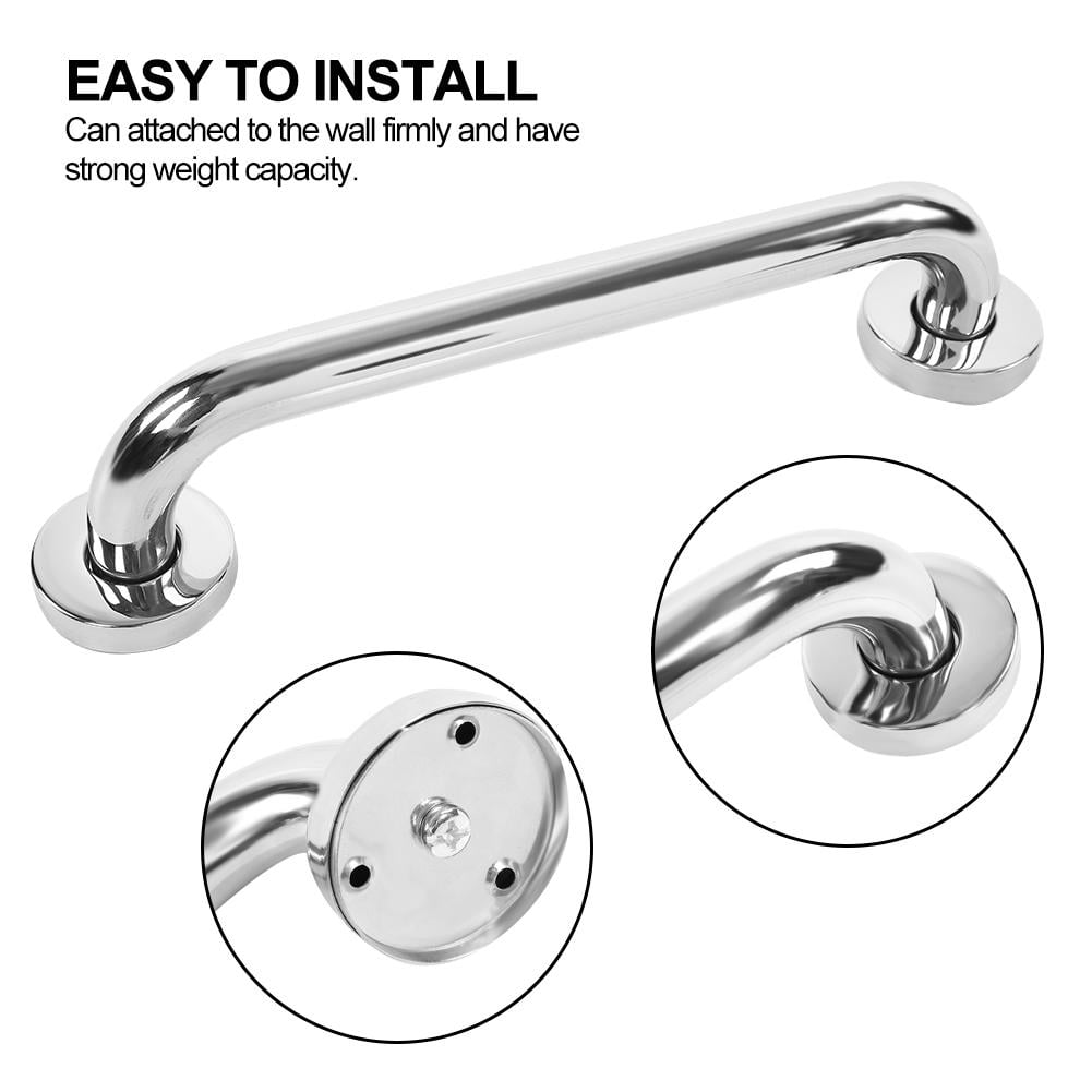 Brrnoo Bathroom Safety Hand Rail, 30cm Thicken Stainless Steel Bathroom Wall Mount Grab Bar Safety Hand Rail for Bath Shower Toilet, Bathroom Grab Bar