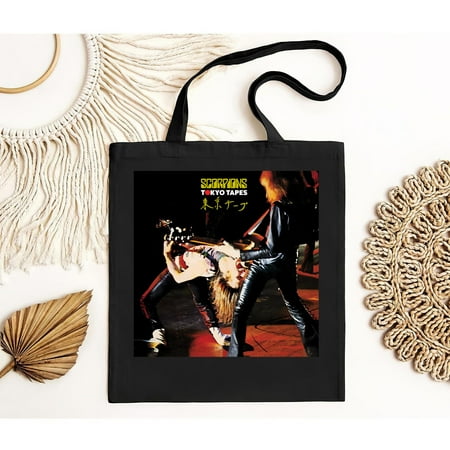 vintage Scorpions Band Tokyo Tapes Vintage Rare Tour Black Double Sided Tote Bag-TH9569