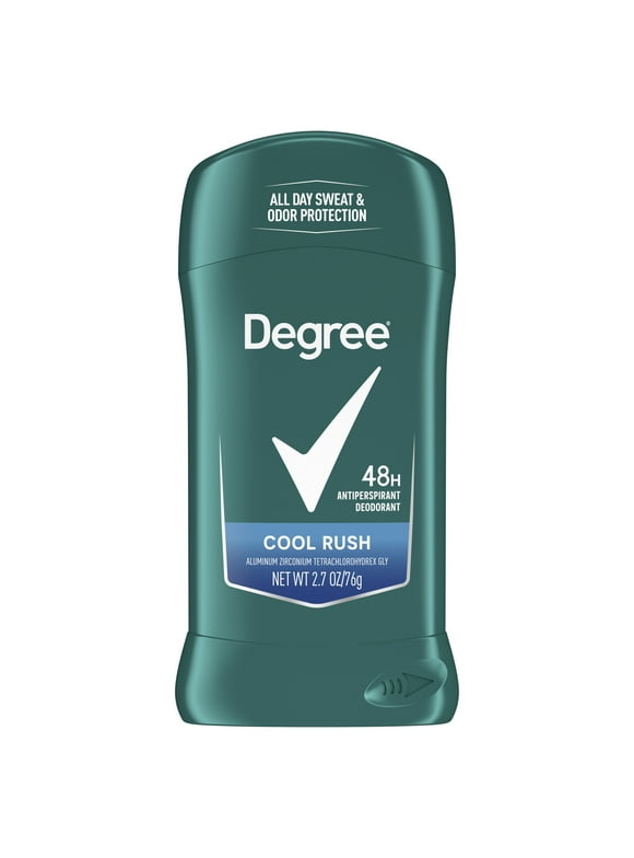Degree Long Lasting Men's Antiperspirant Deodorant Stick, Cool Rush, 2.7 oz