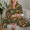 thumbnail image 6 of Yiaed Forest Squirrel Print Pajamas Women's Long Sleeve Sleepwear Soft Button Down Loungewear Pjs Lounge Set Nightwear Womens Pajama Pants-Large, 6 of 7