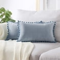 thumbnail image 2 of Coofit Jeter Housse de Coussin Velours: 2PCS Pompon Housse de Coussin Décoration de la Maison, 2 of 7