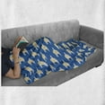 thumbnail image 6 of Chinese Soft Flannel Fleece Throw Blanket, Illustration of Moon and Cloud on Chinese Wave Circle Background, Cozy Plush for Indoor and Outdoor Use, 70" x 90", Blue Cream and White, by Ambesonne, 6 of 6