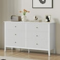 thumbnail image 1 of RoyalCraft Fluted Dresser 6 Drawer Bedroom Storage Cabinet and Nightstand, White, 1 of 9
