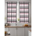 thumbnail image 2 of Pink Black Plaid Tier Curtains 45 Inch Length,Sheer Curtains for Bedroom Living Room Window Farmhouse Pink Black Checkered Rod Pocket Drapes Kitchen Curtains Small Half Window 27.5"x45" 2 Panels, 2 of 6