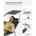 thumbnail image 4 of Sun Lounger, Patio Chaise Lounge Chair, Folding, with Canopy, 76 x 20.9 x 11.4 Inches, Holds 330 lb, Headrest, Adjustable Backrest, Outdoor Garden Pool, Dark Gray UGCB19UV1, 4 of 8