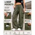 thumbnail image 6 of Cargo Pants for Women, Lightweight Quick Dry, Womens Elastic Wide Leg Jogging Sweatpants with Pockets Adjustable Drawstring Waist for Outdoor Hiking Travel, 6 of 7