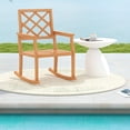 thumbnail image 4 of Costway 2 PCS Teak Wood Rocking Chair with Backrest and Slatted Seat Backyard and Lawn, 4 of 9