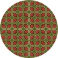 thumbnail image 1 of Ahgly Company Tapis d'Intérieur Rond Lavable en Machine Brun Transitionnel, 5 Pieds Rond, 1 of 7