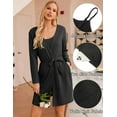 thumbnail image 2 of Ekouaer Pajamas for Women Set 3 Piece Lounge Set Soft Pajama Sets Waffle Knit Tank Top and Shorts Cardigan with Pockets, 2 of 5