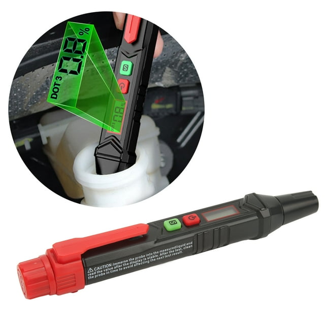 Brake Fluid Liquid Tester, 0%-4% Handheld ABS Shell Brake Oil Detector With LED Indicator For Hydraulic System