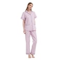 thumbnail image 3 of Kolipajam 100% Cotton Pajamas For Women Short-Sleeve Long Pants PJS Button Down Sleepwear XL, 3 of 6