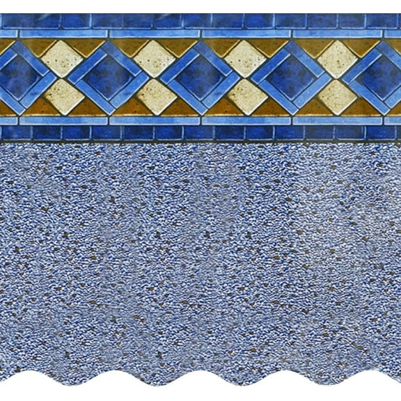 SmartLine 15' x 30' Oval Mosaic Diamond Unibead Above Ground Swimming Pool Liner, 52" Height, 25 Gauge