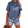 thumbnail image 3 of Cozyfort 4th of July Shirts Women Independence Day Love & Butterflies Print Women's Short-Sleeve Crewneck T-Shirt 4th of July outfits for Women, 3 of 7