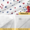 thumbnail image 5 of No Hook Shower Curtain with Snap in Liner, 4th of July Red Blue Floral Wreath Waterproof Fabric Bathroom Curtain Mesh Top Window, Patriotic Star Shower Curtains 48x72in, 5 of 9
