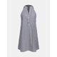 thumbnail image 4 of Vestido CUPSHE Minivestido de verano a rayas con cuello en V sin mangas, azul marino, 4 of 6