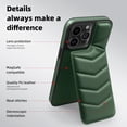 thumbnail image 2 of For iPhone 15 Pro Case,Puffer Adjustable Stand Compatible with Magsafe Soft Puffy Quilted Leather Full Body Shockproof Protective Phone Case,Green, 2 of 8