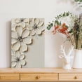 thumbnail image 3 of White Textured Flower Canvas Wall Art, Neutral Floral Abstract Print, Modern Minimalist Flower Artwork, Black and White Botanical Wall Decor for Living Room Bedroom, 3 of 7