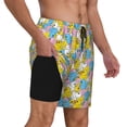 thumbnail image 2 of Yiaed Colorful Duck Print Mens Swim Trunks Bathing Suit Compression Liner Beach Swim Shorts Swimwear Quick Dry Zipper Pocket No-Chafing Board Short-X-Large, 2 of 6