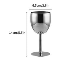 Xecvkr 304 Stainless Steel Red Wine Glass, 200ml/250ml/350ml Capacity, Shatterproof Unbreakable Goblet for Indoor Outdoor Use, 1 Glass