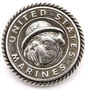 Marines Corp Bulldog Antique Nickel Concho Snap Cap 1" 1265-47