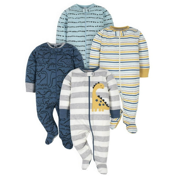 Gerber Baby Boy Sleep 'N Play Footed Pajamas, 4Pack
