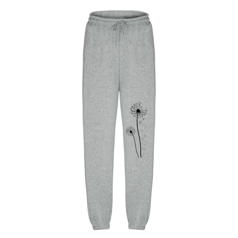Women's Casual Tapered Sweatpants Drawstring Elastic Waist Pants Printed  Breathable Straight Active Lounge Pants 