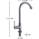 thumbnail image 3 of Single Handle Stainless Steel Bar Faucet with High Arc Deck Mount for Cold Water Sink, 3 of 5