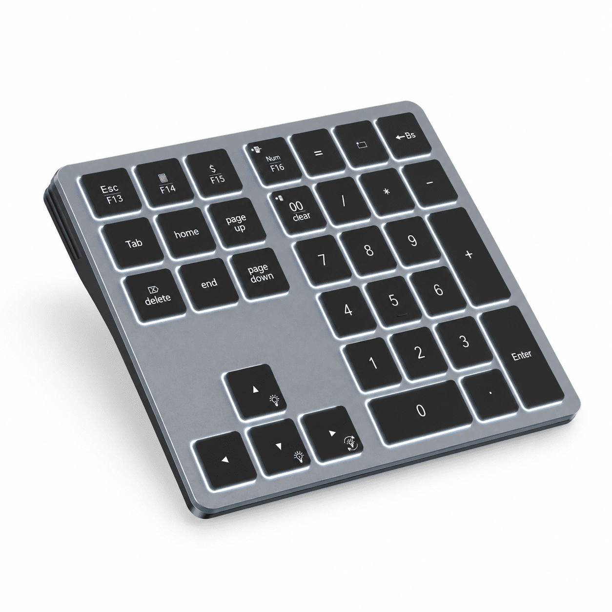 Grey 34-Key Numeric Keypad For Laptops And Desktop Computers