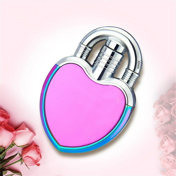 JGJJUGN Windproof Love Lock Lighter | Creative DIY Gift Lighter | All-Metal ButaneTorch | Adjustable Flame Butane Lighter | Unique Couple Present | Outdoor/Indoor Use | Stylish Design