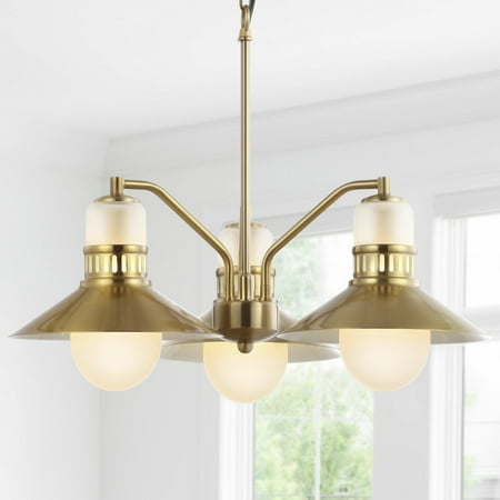 

JONATHAN Y Colin 22 in. 3-Light Adjustable Iron/Glass Retro Hurricane LED Chandelier