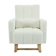 thumbnail image 6 of YIYADO Rocking Chair in Teddy Velvet with Pillow, Cream White High-Back Accent Chair for Living Room, Nursery & Bedroom, 6 of 7